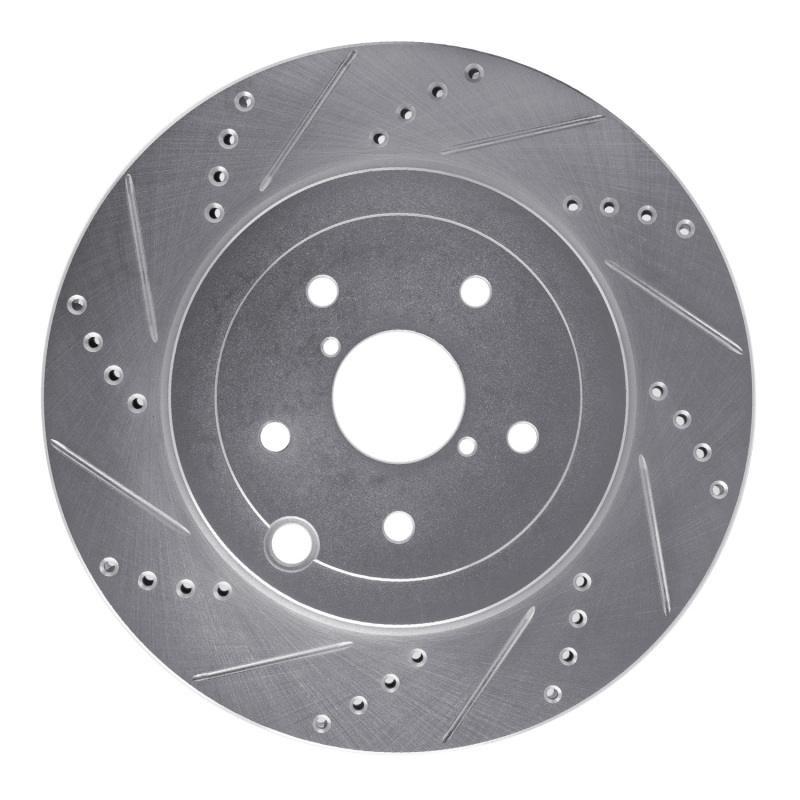 Subaru WRX STI Brake Rotor (1) - Rear Right - R1 Concepts - Drilled & Slotted - Silver - `18-`25 Subaru WRX STI Brake Rotor (1) - Rear Right - R1 Concepts - Drilled & Slotted - Silver - `18-`25